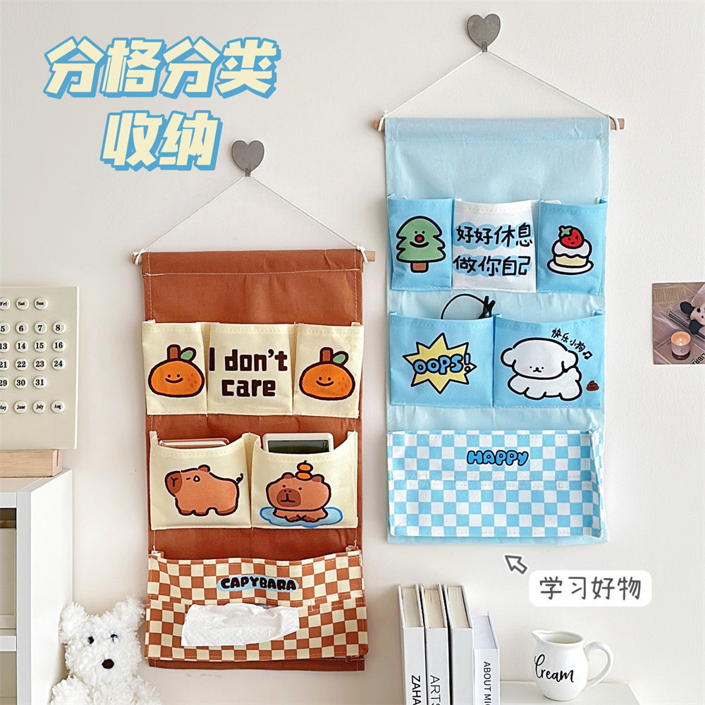 Bolsa colgante de almacenamiento multifuncional original de Tengyi, bolsa de almacenamiento de pared para dormitorio de niña, bolsa colgante conveniente para dormitorio de estudiantes