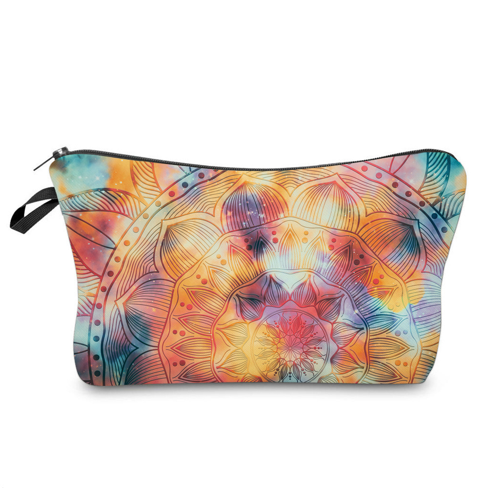 Femmes Toutes Les Saisons Polyester Fleur Style Vintage Carré Trousse De Maquillage display picture 2