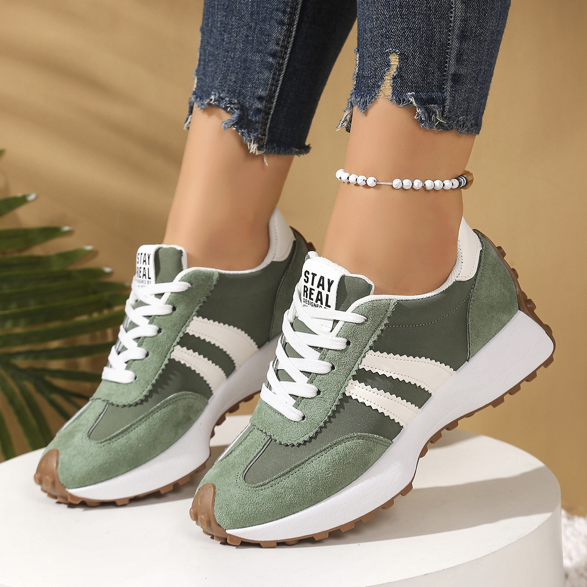 2025 Women's Chunky Sneakers, 2025 Spring/Summer New Trendy Thick-Soled Casual Shoes for Students, Breathable Sports Shoes
