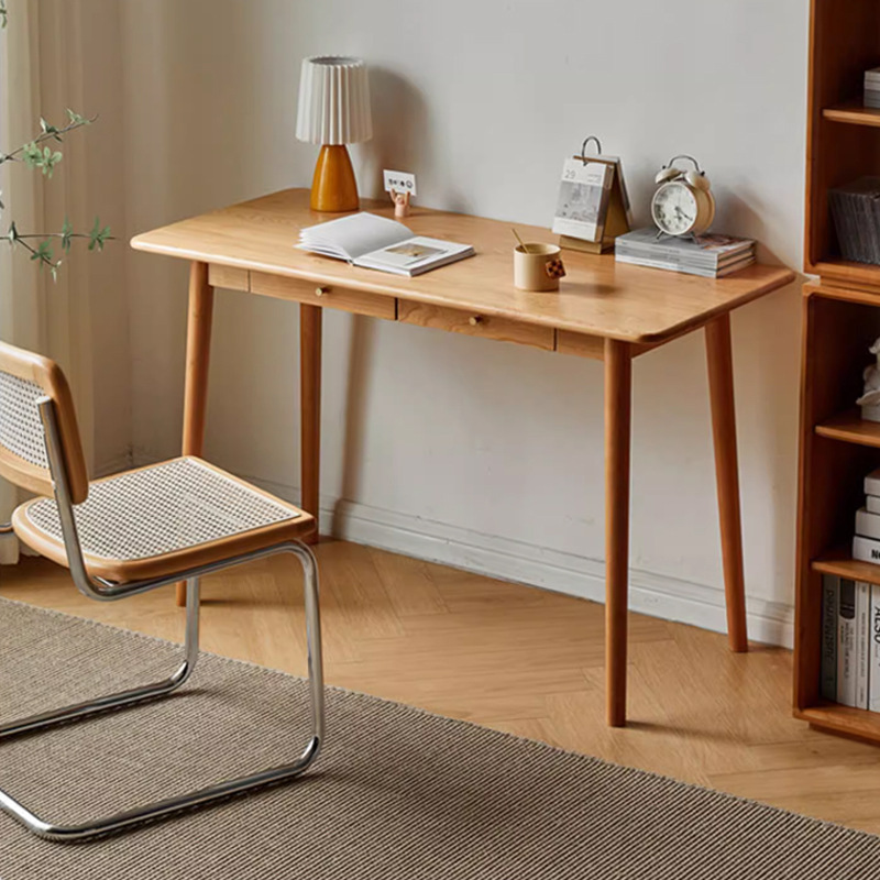Nordic All Solid Wood Desk Cherry Wood Home Study Table Simple Japanese Computer Desk Log Small Apartment Writing Desk Nordic All Solid Wood Desk Cherry Wood Home Study Table Simple Japanese Computer Desk Log Small Apartment Writing Desk