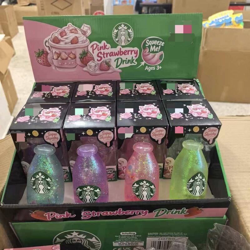 Starbucks Collaboration Starry Sky Drift Bottle Fruit Bottle Squeeze Toy Stress Relief Toy Slow Rebound High Aesthetic Value Stress Relief
