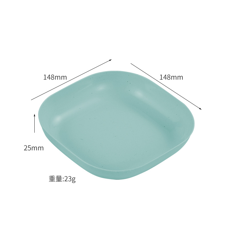 사각 접시 짙은 녹색