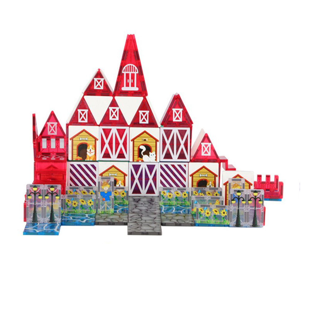 Ventana de color de impresión personalizada, parche magnético, bloque de construcción magnético, rompecabezas, piedra de imán, rompecabezas, pieza magnética de granja, transfronterizo