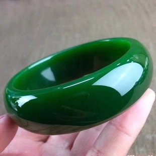 Xinjiang Hetian jade wide spinach green bracelet Outer Mongolia jade bracelet widened thickened Jasper bracelet wholesale