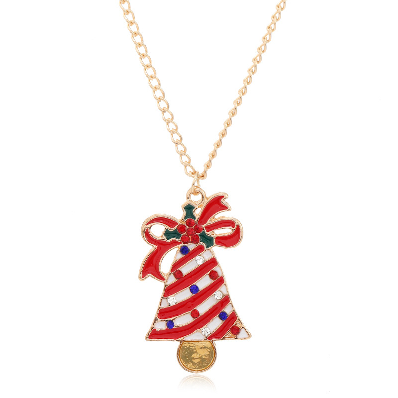 Cartoon Style Christmas Tree Santa Claus Alloy Stoving Varnish Unisex Pendant Necklace 1 Piece