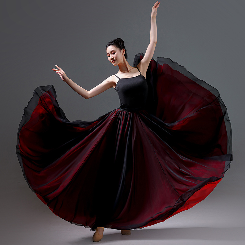 Classical dance big skirt performance clothing dresses double -layer…