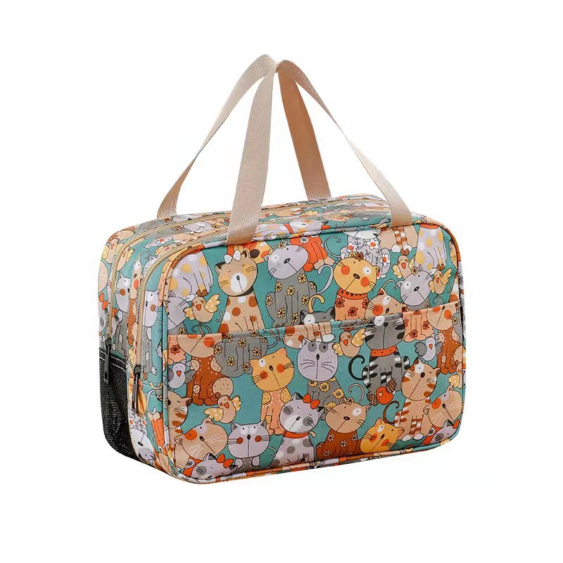 Bolsa de cosméticos de dibujos animados de alto aspecto femenino de gran capacidad dormitorio de estudiantes bolsa de almacenamiento de separación húmeda y seca bolsa de lavado portátil para salir