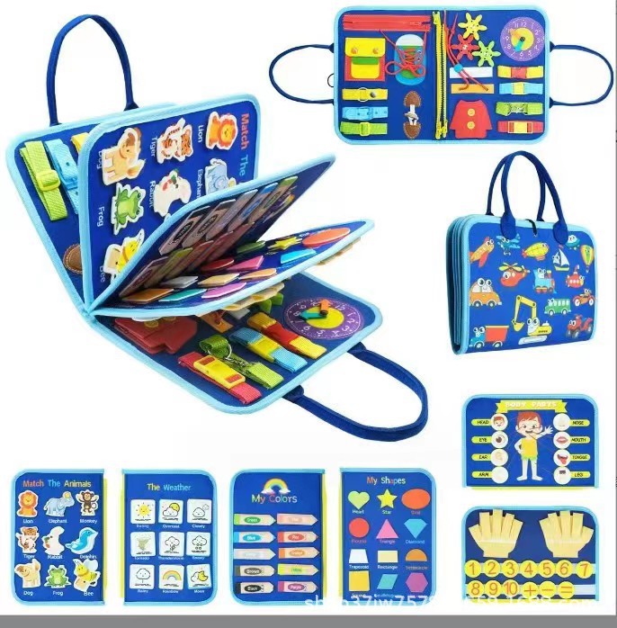 Tablero de aprendizaje de fieltro para niños, juguete para niños pequeños, libro de ejercicios, capacidad de aprendizaje, tablero de vestir, rompecabezas