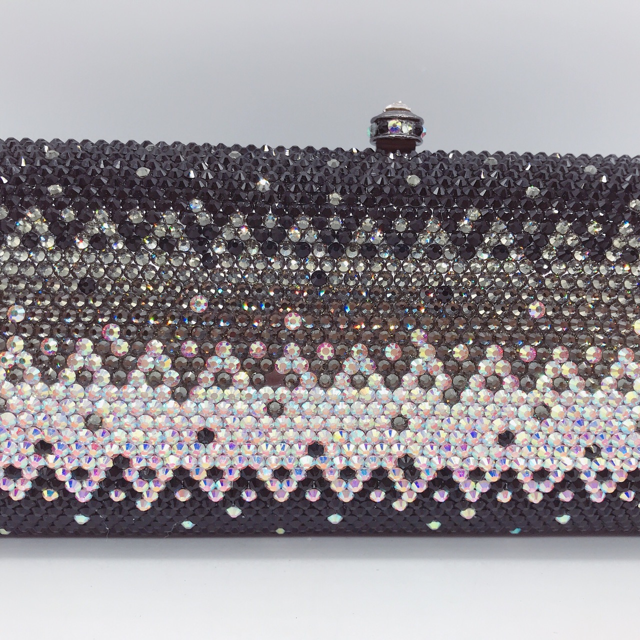 Túi clutch nữ đính đá rhinestone cầm tay hộp cứng dự tiệc — 10 # xanh ngọc chi tiết 27