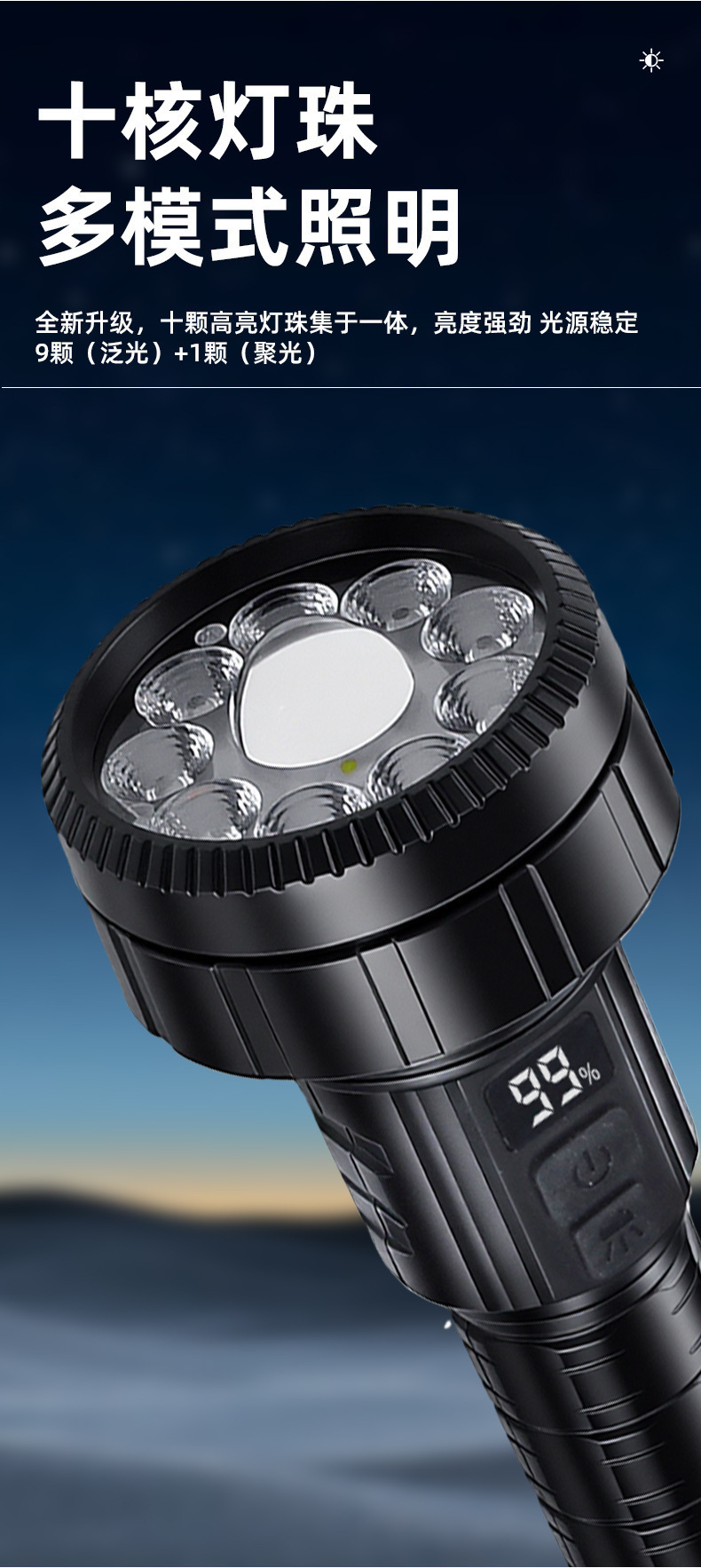 New Product Multi-Functional Outdoor Camping Flashlight, Outdoor Portable Folding Tent Camping Light, Supplementary Light, Portable