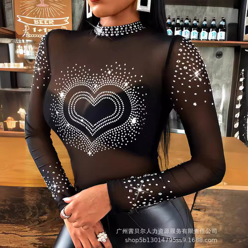 New European and American Fashionable Black Women's Top – DTY001/P1DTY001