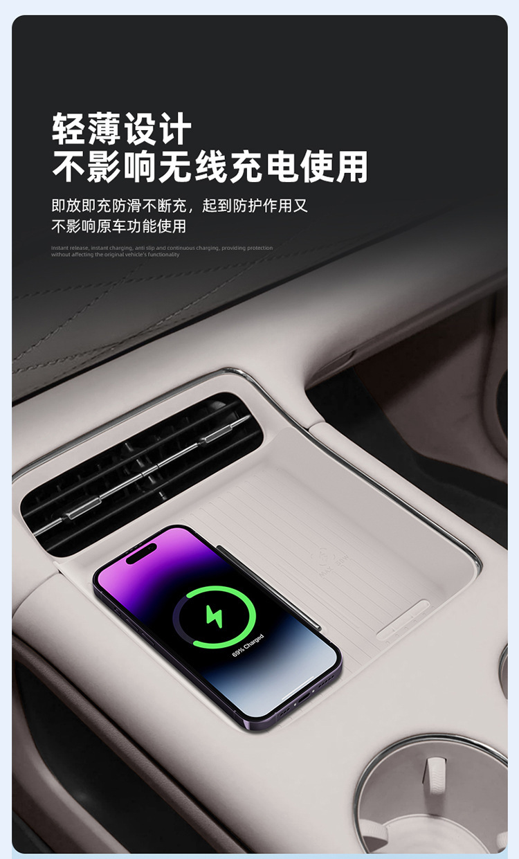 Suitable for 26 Models of Zhiji Ls9 Wireless Charging Silicone Anti-Slip Mat Central Control Protection Car Supplies Special Modification Accessories