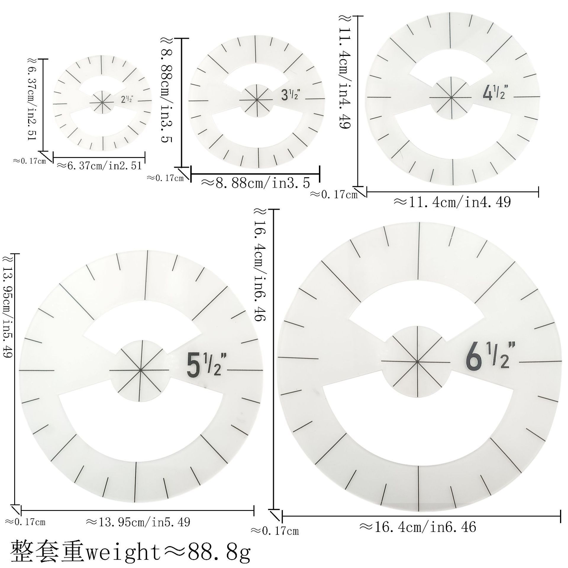 Diseño de prendas de vestir acrílico 90 ° regla de costura de tela de corte de tela doble regla de patrón de tela de corte