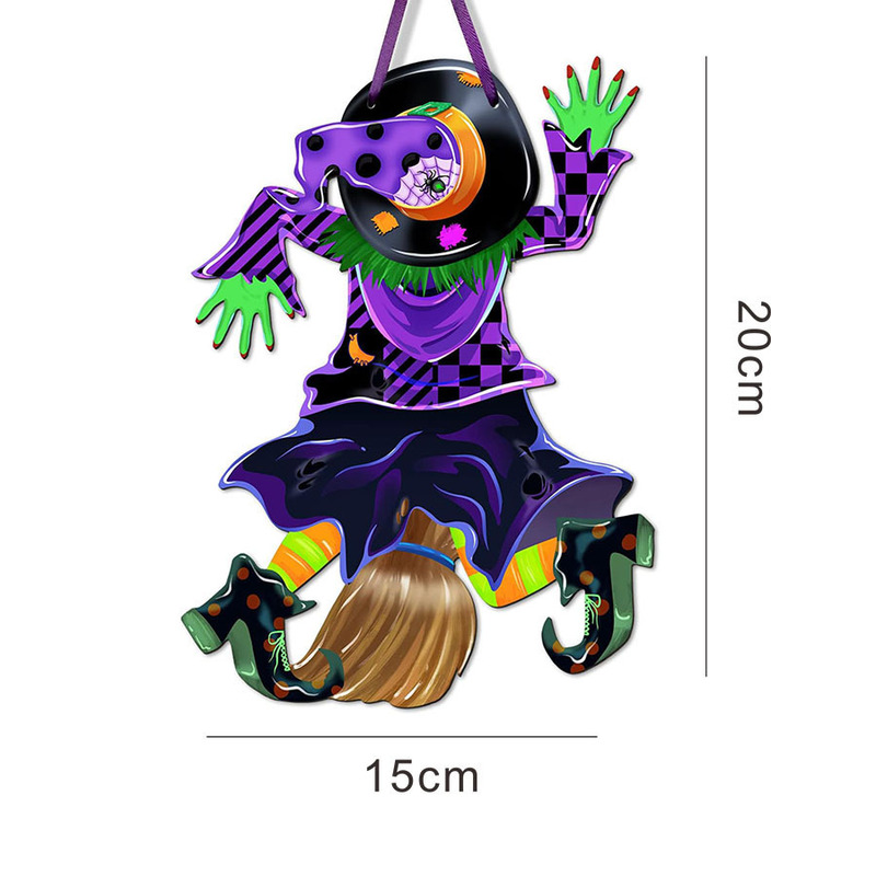 国境を越えたハロウィーンの木製装飾吊り下げ飾り、パーティーイベント、お化け屋敷の吊り下げ飾り、家のドア、庭、中庭の装飾|undefined
