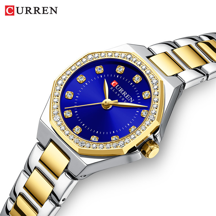 CURREN / CURREN 9100 moda minimalista hombre mujer casual reloj de diamantes disco hombre relojería