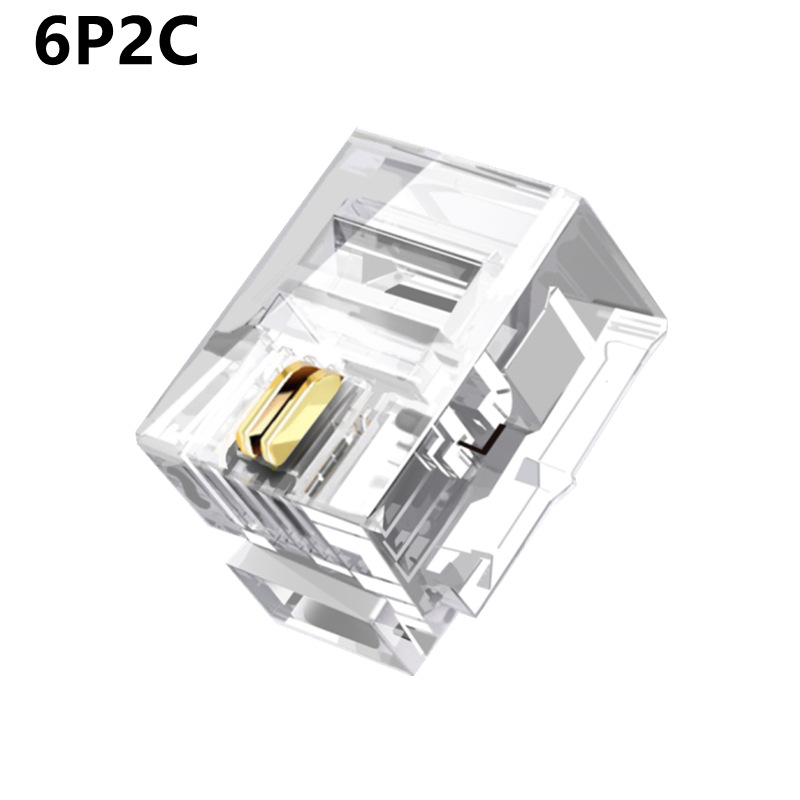 6P pure copper crystal head connector RJ11 telephone head 6P6C 6P4C 6P2C gold-plated 6-core 4-core 2-core crystal head