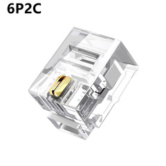 6P pure copper crystal head connector RJ11 telephone head 6P6C 6P4C 6P2C gold-plated 6-core 4-core 2-core crystal head