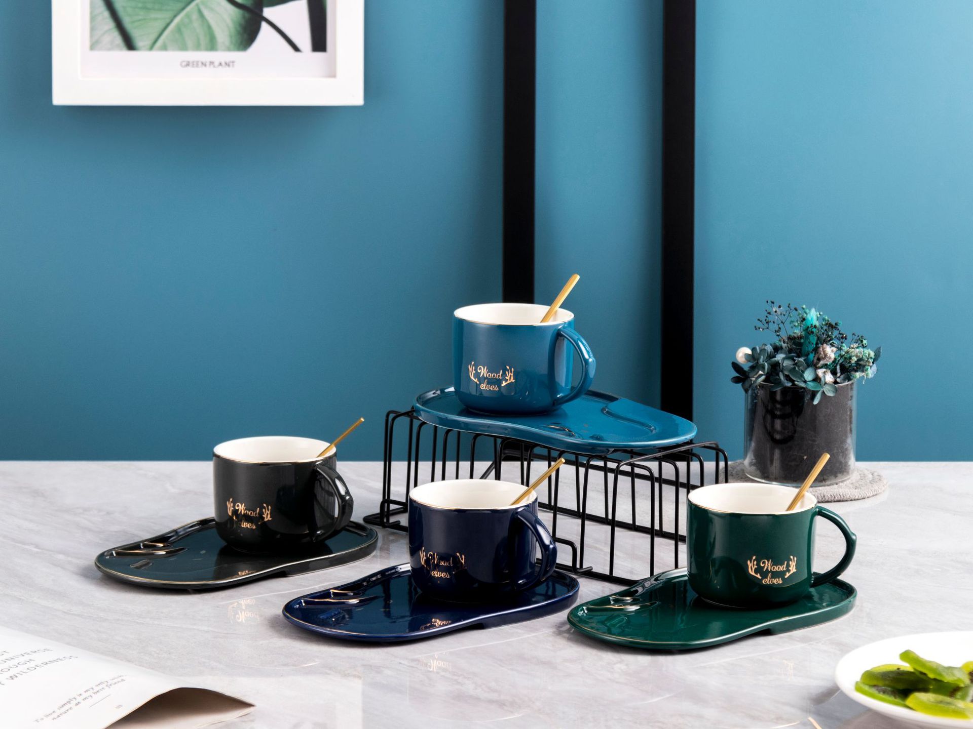 落叶托盘个性杯