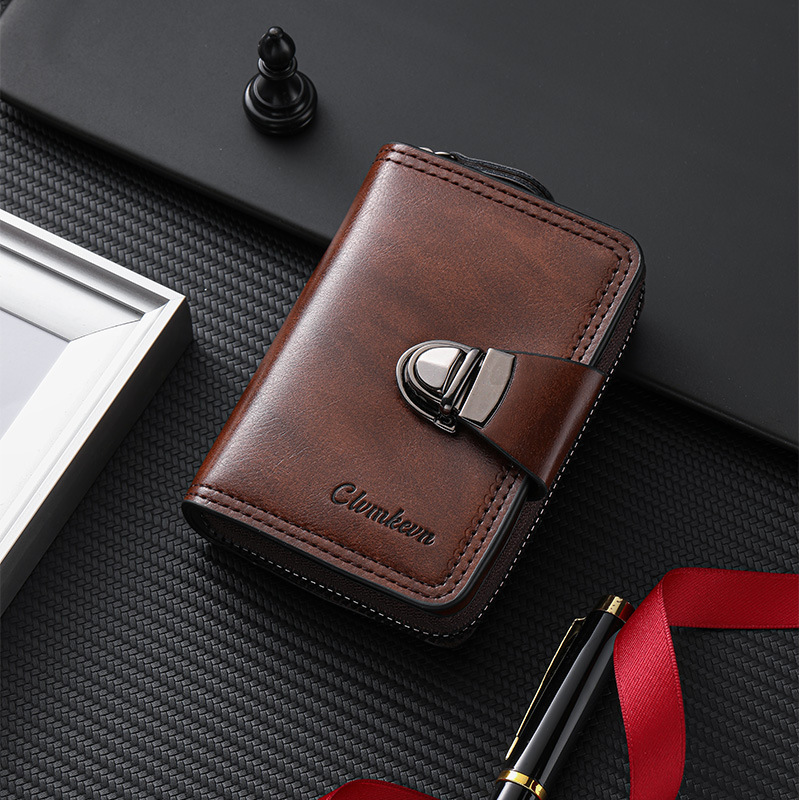2025 New Men's Wallet Short Zipper Bag Large Capacity Multi-Card Slot Small Clutch Business Retro Coin Purse 2025 New Men's Wallet Short Zipper Bag Large Capacity Multi-Card Slot Small Clutch Business Retro Coin Purse