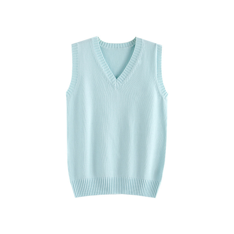 JK風ベストセーター レディース 無地 ベスト ベーシックJK制服 ノースリーブニット 日系制服風 重ね着トップス 万能|undefined