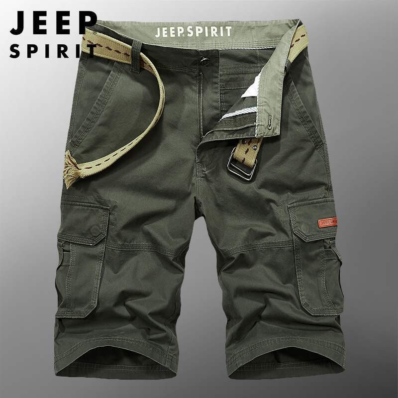 Jeepspirit Casual Pants Men's Thin Summer Cargo Pants Multi-Pocket Shorts Men's Five-Point Shorts 0222 Jeepspirit Casual Pants Men's Thin Summer Cargo Pants Multi-Pocket Shorts Men's Five-Point Shorts 0222