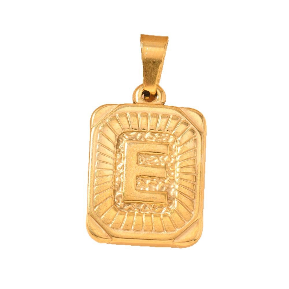 Colgante único europeo y americano estilo explosivo colgante de acero inoxidable fundición marca cuadrada 26 letras inglesas collar colgante accesorios de bricolaje