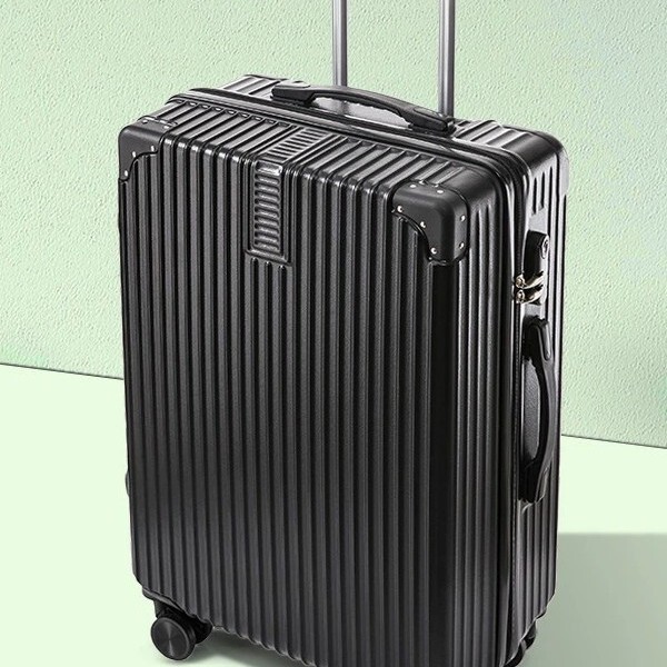 Black new vintage aluminum frame luggage 20/24/ 26inch  trolley suitcase student password box trolley case