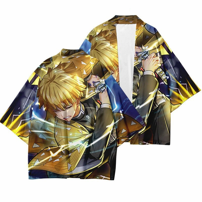 Первые часы аниме Ghost Destroy Digital Printing Covered Cloak Cloak Kimono Weaving