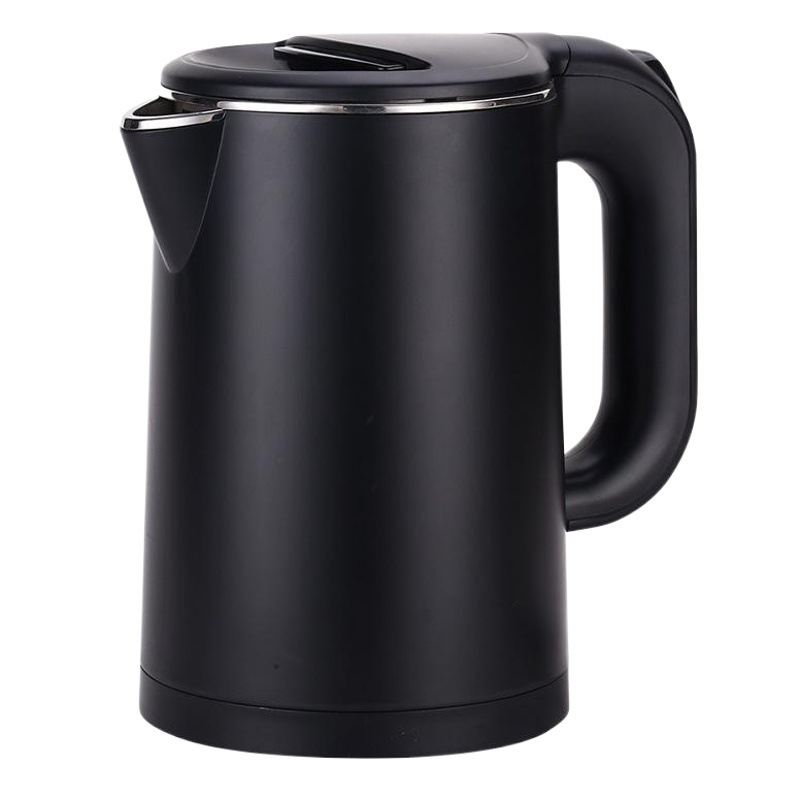 Hervidor de agua doble capa anti-escaldaduras de 0.8 litros para hoteles de lujo, hervidor eléctrico para habitaciones de huéspedes con juego de bandeja.