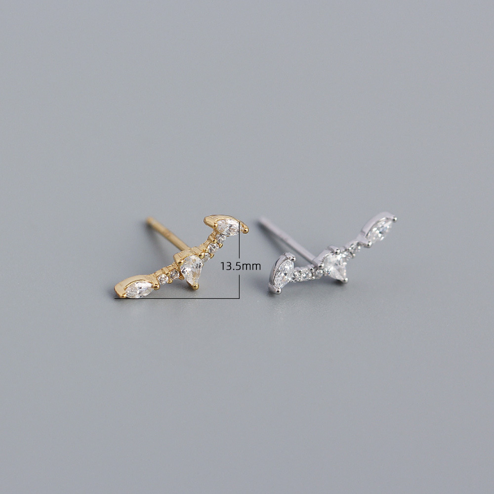 Geometric Fashion Gem Plating Earrings Ear Studs display picture 2