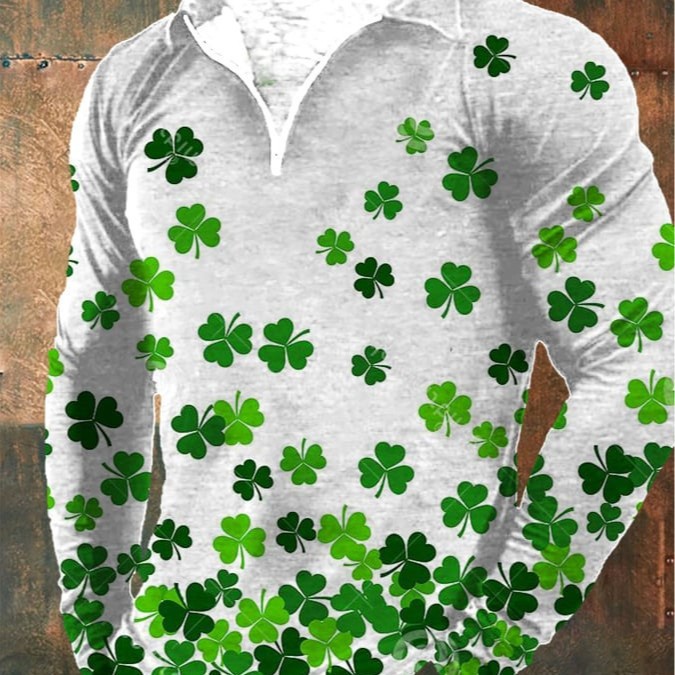 Camiseta de manga larga de estilo retro americano con estampado digital para hombre otoño nueva camisa POLO con cremallera MB14