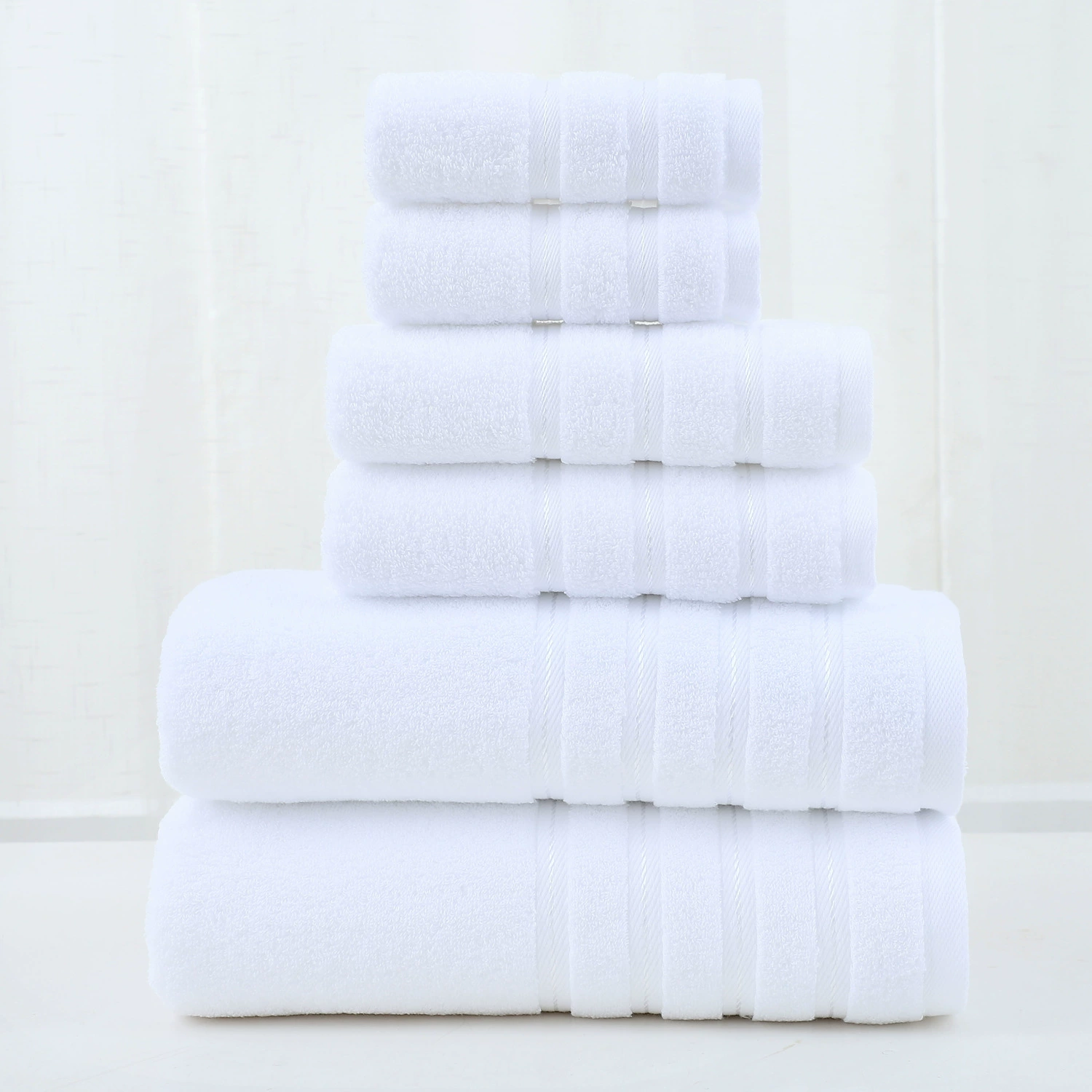 Cotton Bath Towel Set, 3-piece thickened kit — square, hand towel, bath towel (multiple colors)
