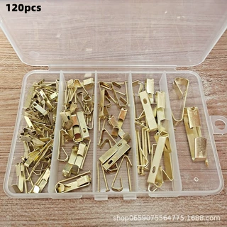 亚马逊货源 盒装120件相框挂钩壁挂五金钩子墙上衣包帽子悬挂件