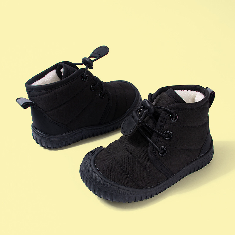 El comercio exterior de invierno en stock botas forradas de lana para niños botas de algodón de bebé cálido inferior suave y casual Velcro niños y niñas zapatos de algodón