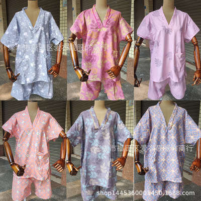 [柔肤棉睡衣汗蒸服男女桑拿服足疗按摩洗浴女士居家休闲浴衣睡袍]