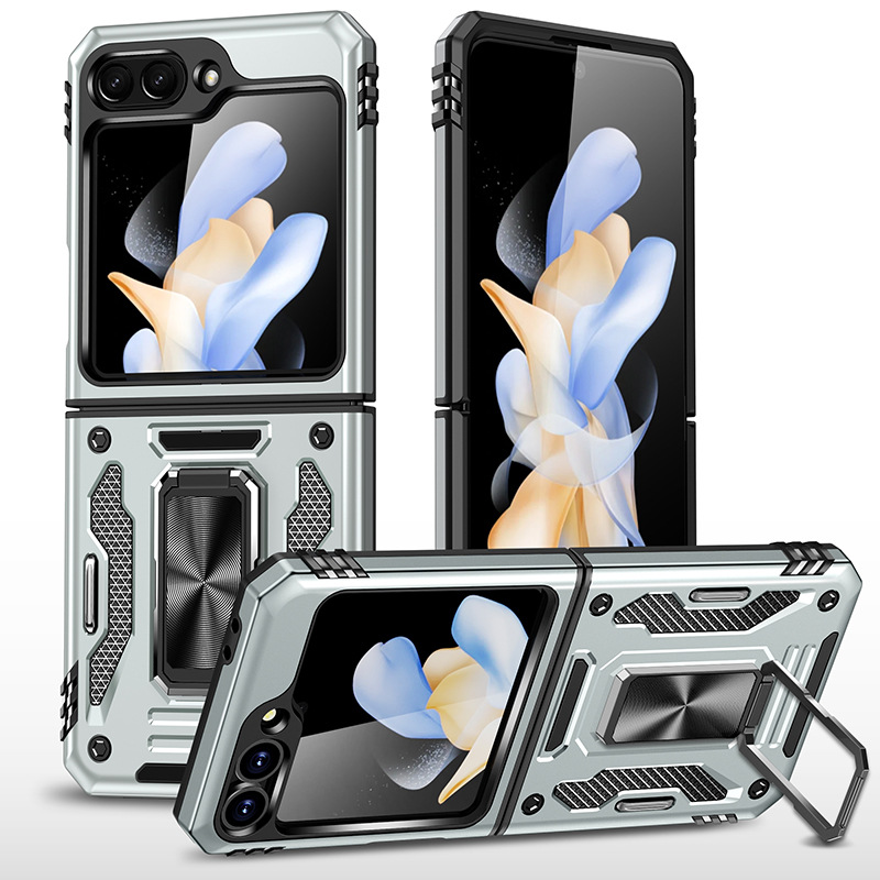 Adecuado para Samsung Z Flip6 Passenger empuja la ventana soporte giratorio funda para teléfono móvil Flip5 funda protectora anticaída magnética para automóvil