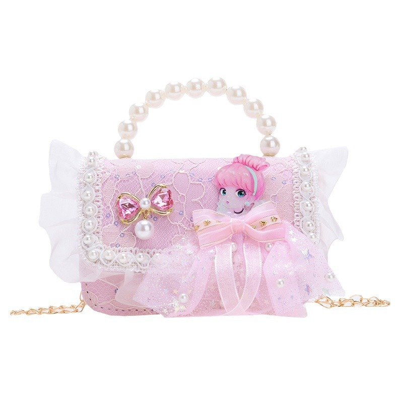 Bolso de moda infantil de perlas de sequilla primavera y verano nuevo mini bolso de cambio ropa infantil con mochila de princesa
