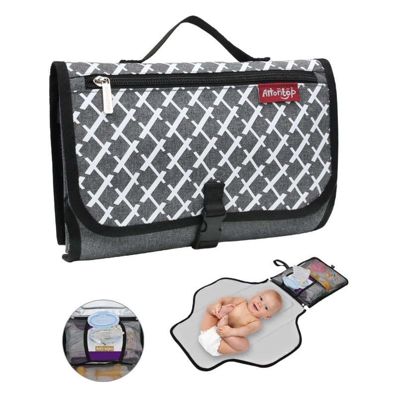 Cojín transfronterizo del pañal del bebé cojín del pañal del tejido portátil al aire libre bolsa de pañales de almacenamiento multifuncional