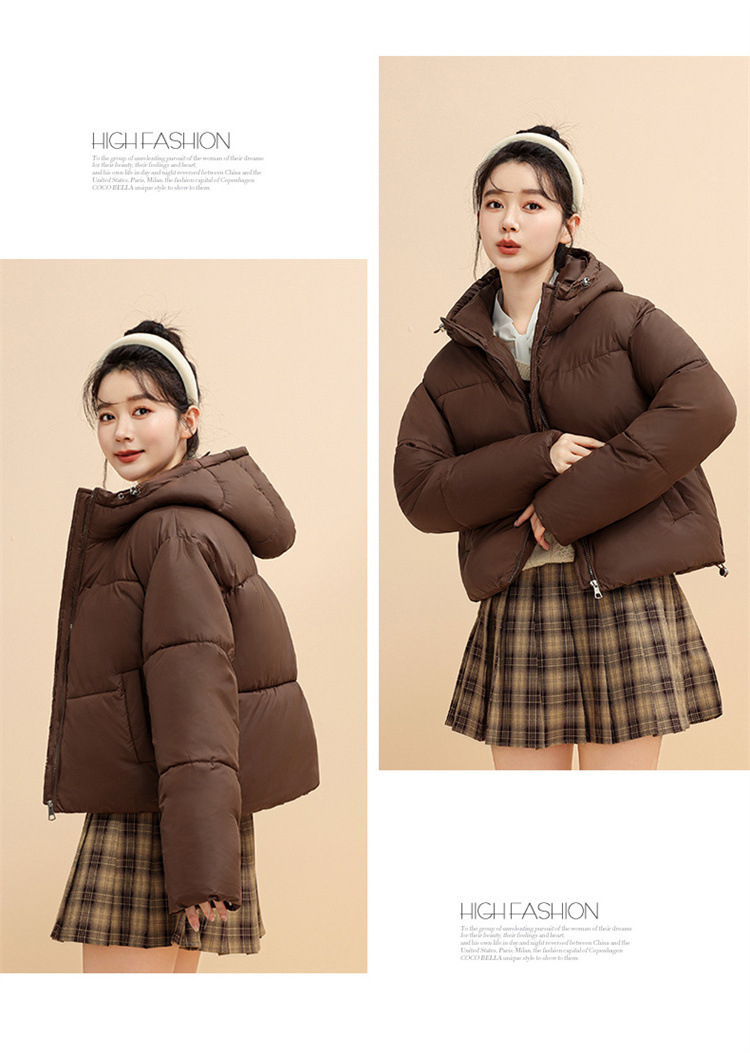 Chaqueta corta con capucha para mujer, estilo coreano, de invierno, corta, gruesa, cálida, de algodón, para mujer_voghion.com