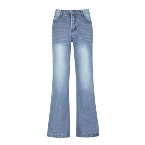 High-quality European and American new style wide-leg pants for commuting, high-waisted, washed ordinary denim trousers, fashionable and casual women's clothing