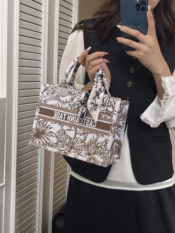 Bolso de mujer nueva impresión de lona transfronteriza bolso animal de la jungla de alta calidad de moda moda bolsa de viaje