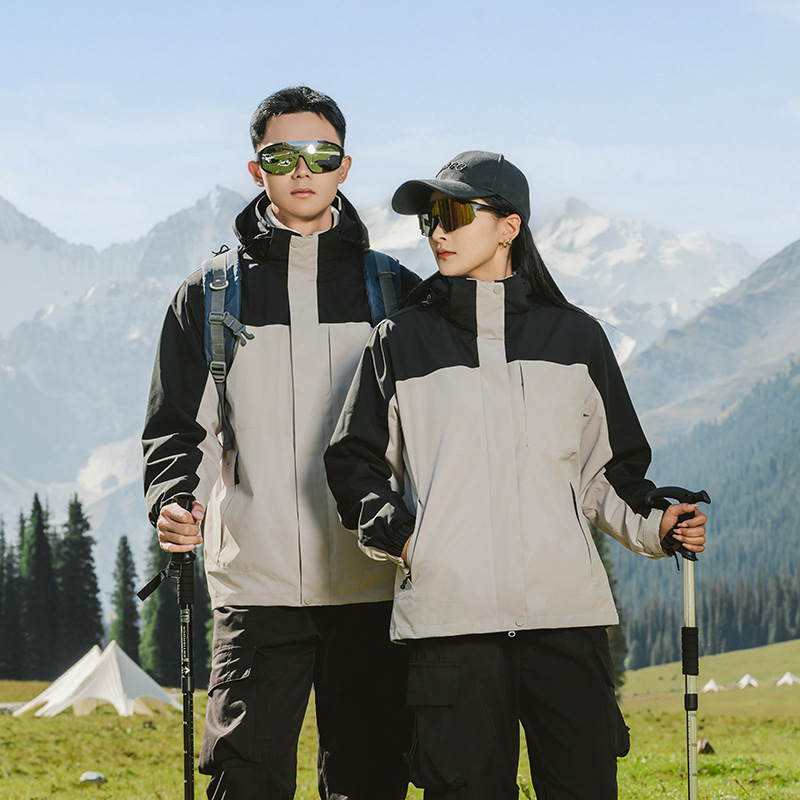 Big Brand Replacement Outdoor Sports Couple Fleece Jacket Mountaineering Jacket Hooded Men's and Women's Same Style Windbreaker Jacket