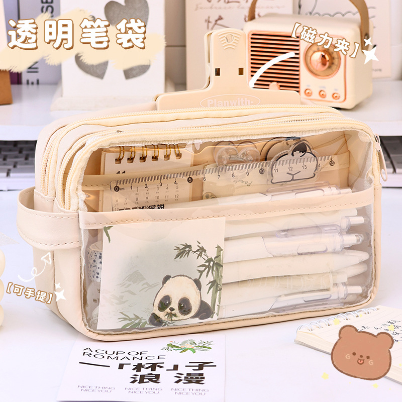 Morandi nuevo estuche para lápices de gran capacidad caja de papelería de alto valor modelo de niña ins caja de lápices de almacenamiento para estudiantes de secundaria