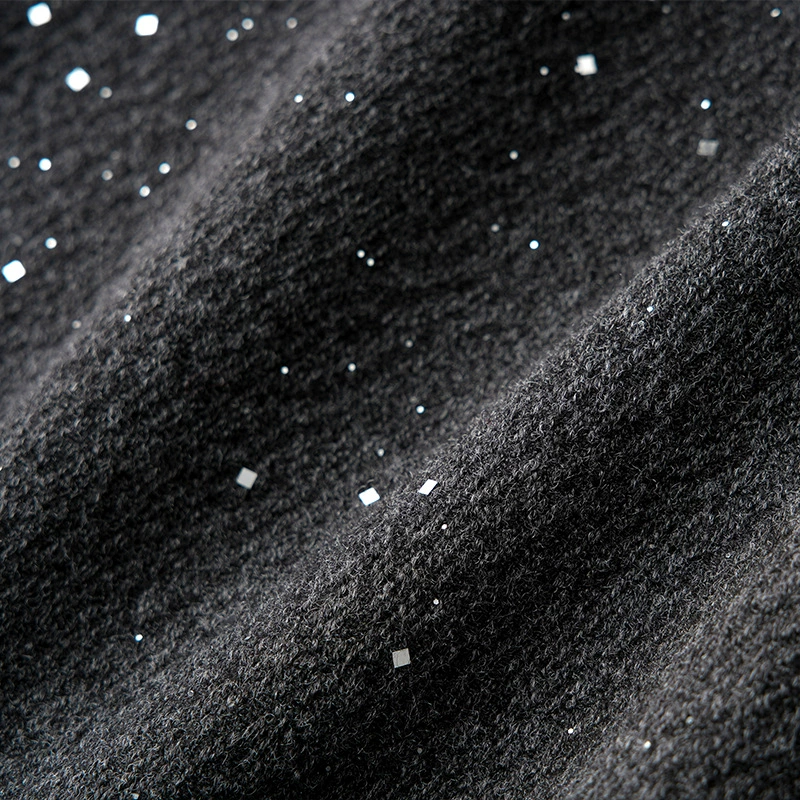 Демисезонная шерстяная длинная отделка ногтей Sequins, юбка средней длины, обтягивающая, яркий запоминающийся стиль