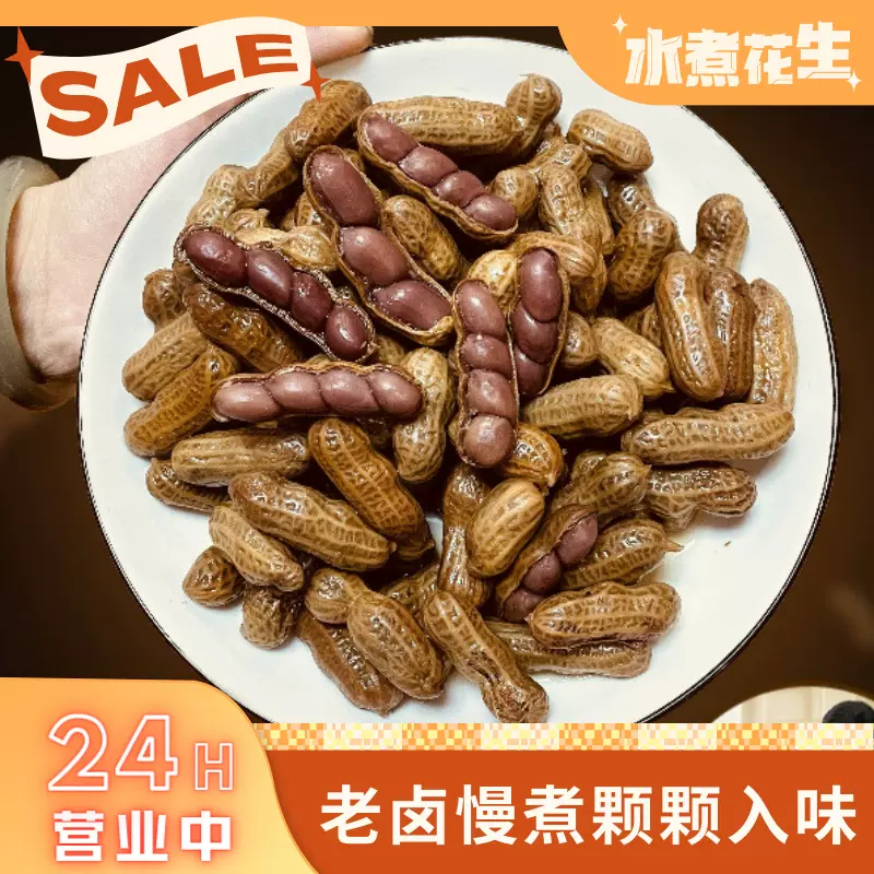 卤味水煮花生带壳卤香味盐水四粒红蒸汽花生办公室小零食烧烤下酒