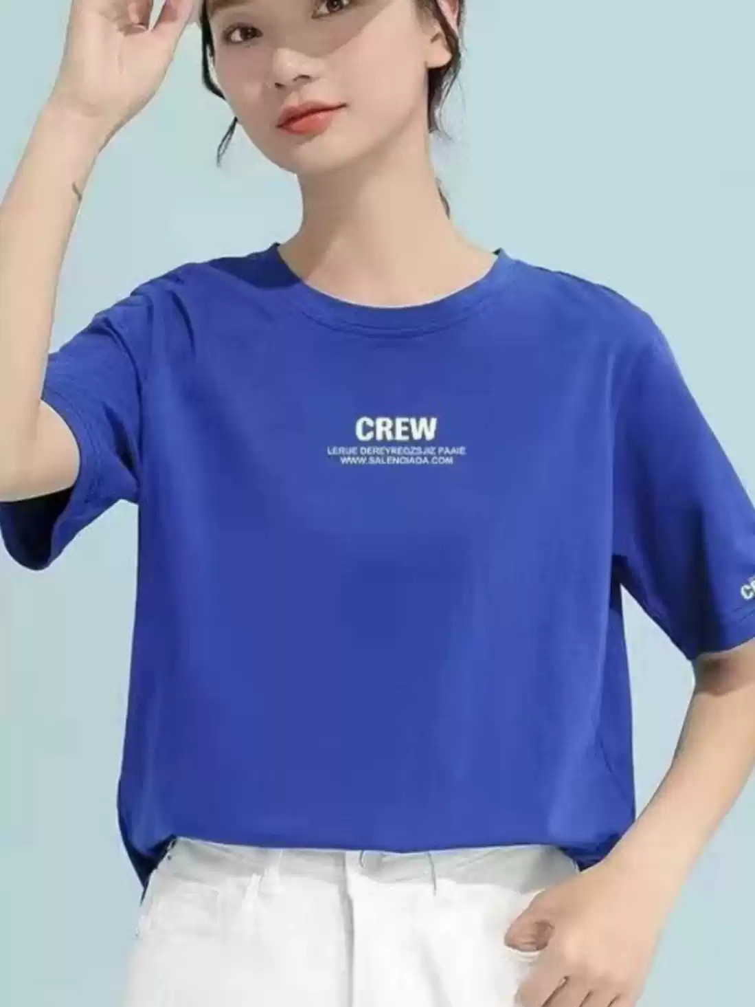 夏の新型半袖tシャツ女性純綿ゆるい韓国版ins女装百合アニメプリントの中に半袖上着がついている