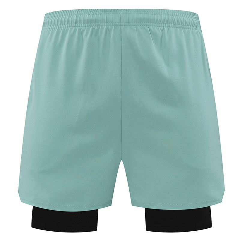 Falsación de dos pantalones de baloncesto de verano para hombres entrenamiento de ciclismo para correr rápido secado pantalones deportivos de acondicionamiento físico doble cinturón forrado