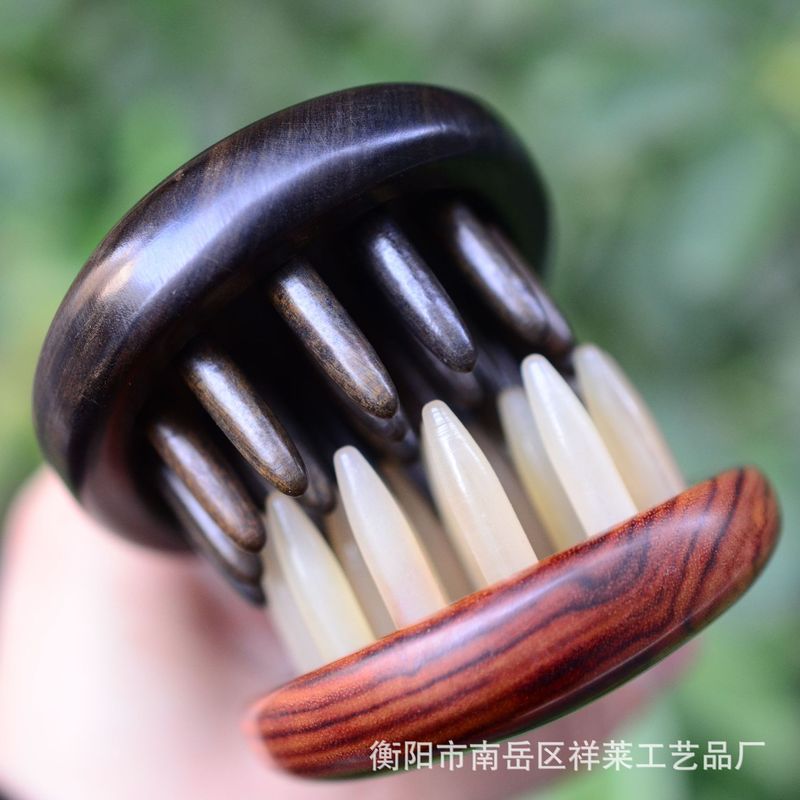沈貴宝酸枝羊の角の規格品は筋を動かしてマッサージして秀天然の木の櫛までマッサージします。|undefined