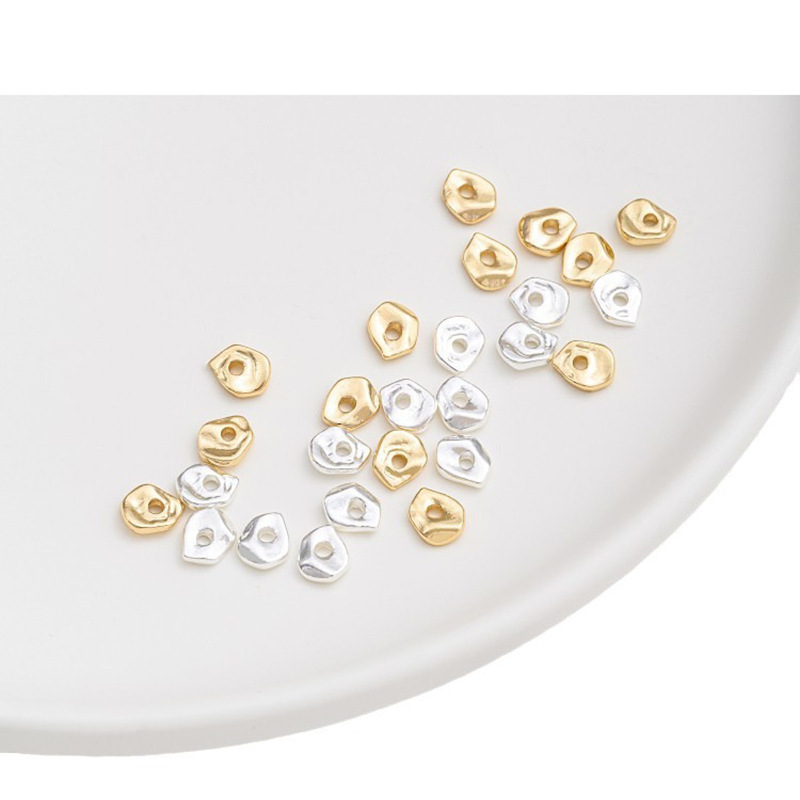 セパレーター卸売色保持 14 K パッケージリアルゴールド不規則な小さな破砕ゴールドガスケット diy ブレスレットネックレスジュエリービーズセパレーター|undefined