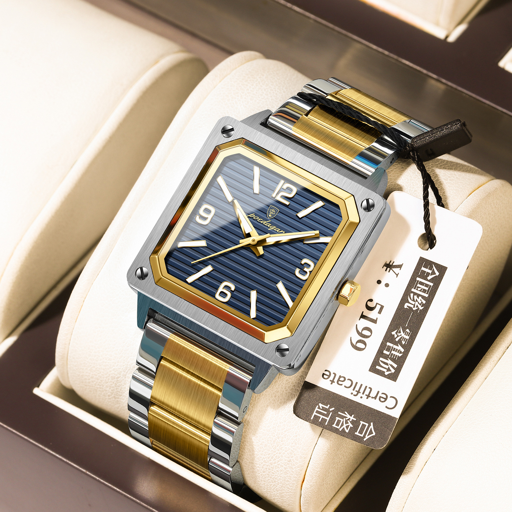 Marca suiza reloj luminoso impermeable para hombre nuevo reloj de cuarzo de moda en vivo comercio exterior estilo caliente de una pieza